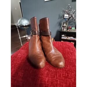 Rockport leather half calf boots brown buckled Womens Boot